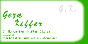 geza kiffer business card